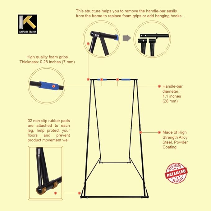 KT Dedicated Stand Frame For Aerial Yoga And Therapy Sensory Hammock Model KT1.1520YG. Foldable, Portable, Height Adjustable, Stable and Durable Upgraded Yoga Swing Stand Frame