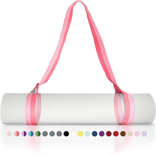 Tumaz Yoga Mat Strap [MAT NOT Included] (2 Sizes) with Extra Thick & Comfy Delicate Texture, Adjustable Yoga Mat Carrier