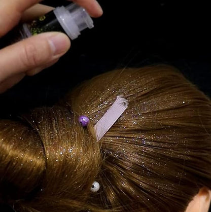 Go Ho Hair and Body Glitter Spray,Red Glitter Spray Dry Powder Makeup for Clothes,Festival Loose Sparkle Powder,Holographic Ultra Fine Resin Glitters for Crafts,10g