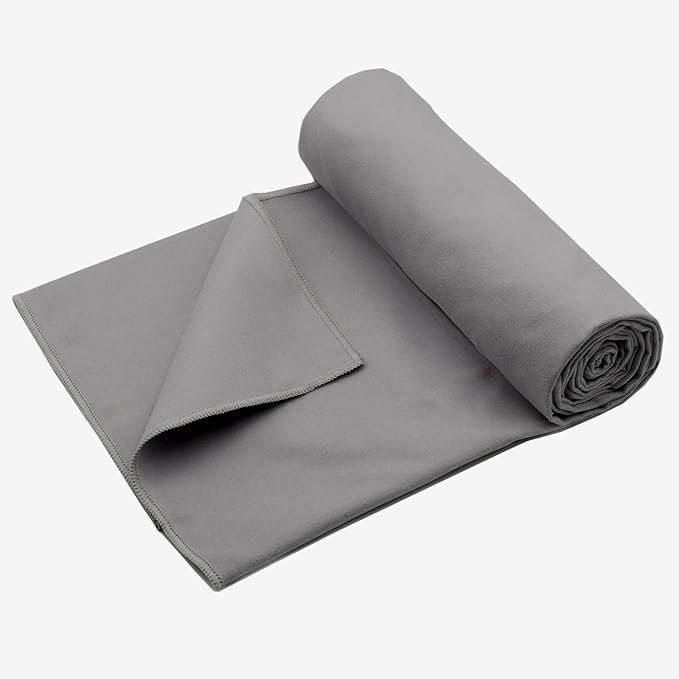 Eunzel 2 Pack Hot Yoga Microfiber Hand Towel Super Absorbent Sweat Towel for Hot Yoga, Pilates and Workout 16" x 26.5", Dark Grey