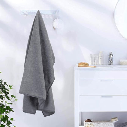 JML Microfiber Towels, Bath Towel Set 4 Pack, 27" x 55" - Super Absorbent, Fast Drying Bathroom Towel for Hair, Swimming, Fitness, Sport, Yoga -Grey