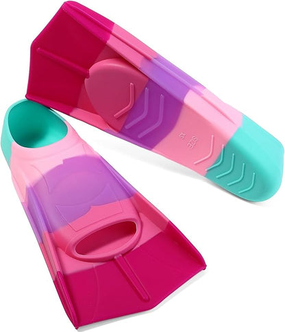 Kids Swim Fins,Short Kids Fins Youth Swimming Flippers for Lap Swimming Training for Children Girls Boys Beginners