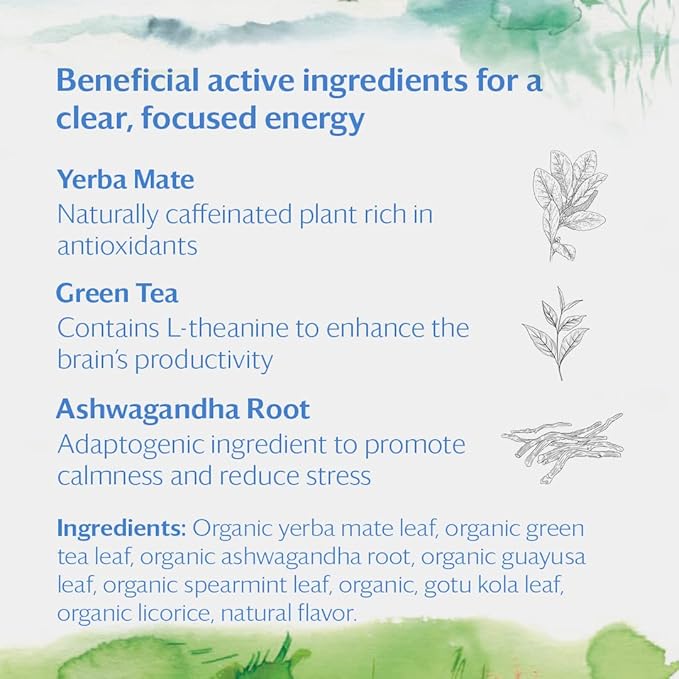 Grace Farms Wellness Organic Tea Blend Variety Box (12 Enveloped Sachets) | BREATHE, REST, REVIVE, and SETTLE | 3 Sachets of Each Tea With Adaptogens | Fairtrade & Kosher | Gives Back 100% of Profits