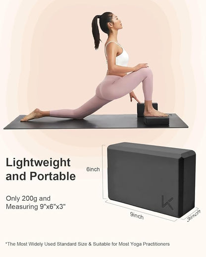KEEP Yoga Block, High-Density EVA Foam 2 Pack Yoga Block with Non-Slip Textured Surface, Supportive, Lightweight - Ideal for Yoga, Pilates, and Stretching Exercises