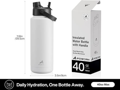 40 oz Insulated Water Bottle with 2-in-1 Straw and Spout Lid, Keep Cold 24H, Leak-Proof, BPA-Free, Double Wall Stainless Steel Water Bottle for Sports, Gym, Travel, and School (Oracle Kittens)