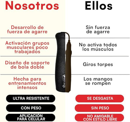 Elite Jumps Muay Thai 2.0 Weighted Jump Rope - Designed for High-Intensity Training, Muay Thai, & MMA Workouts - Heavy 1.3lb PVC Jump Ropes for Fitness