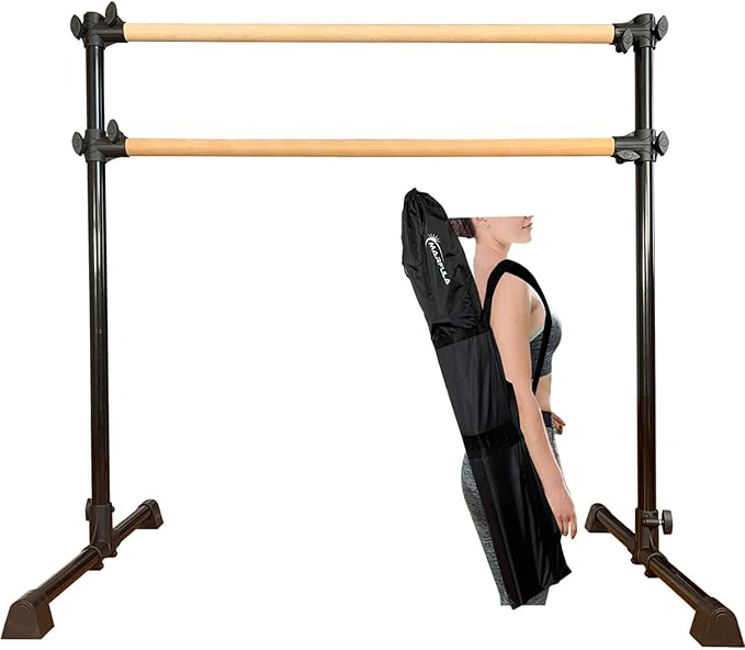 4 Ft Portable Wood Ballet Barre Ballet Bar Dance Barre Freestanding with Carry Bag