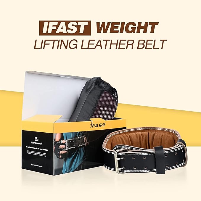 Leather Weight Lifting Belt 4 Inch