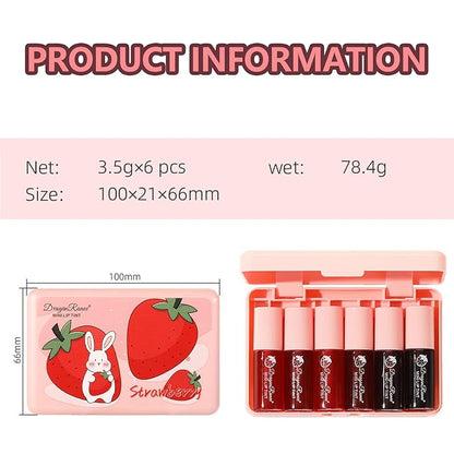 Eakroo 6 Colors Lip Tint Stain Mini Liquid Lipstick, Korean Lip Gloss Moisturizing Natural, Multi-Use Lip and Cheek Tint, Non-Stick Cup, Lightweight, High Pigment, Long-Lasting, Vivid Color