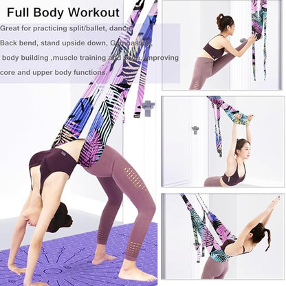 TOCO FREIDO Waist Back Leg Stretch Strap/Yoga Fitness Band, Leg Stretching Assist Trainer, Yoga Stretcher, Back Bend Split Inversion Strap for Fitness, Dance, Ballet, Gymnastics