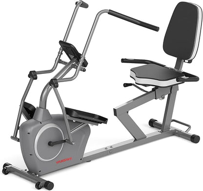 VANSWE Recumbent Exercise Bike with Arm Exerciser for Seniors Adults Home Training - Elliptical Recumbent Cross Trainer with Magnetic Resistance, Free App, Bluetooth Connectivity and Pulse Sensor