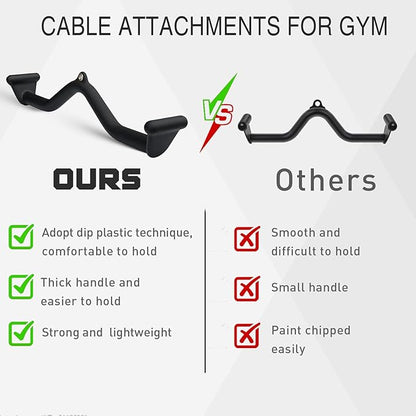 Lat Pulldown Bar - T Bar Row & Tricep Attachment for Home Gym Exercise