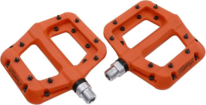 FOOKER MTB Pedals Mountain Bike Pedals 3 Bearing Non-Slip Lightweight Nylon Fiber Bicycle Platform Pedals for BMX MTB 9/16"