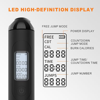 Jump Rope,Ropeless jump ropes weighted with counter for fitness,Home, Indoor or Outdoor exercise use,Workout,Crossfit,Gym,Cordless jump rope for Women,Men, Adults, Kids