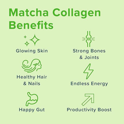 Further Food Matcha Collagen Peptides Powder - Organic Matcha & Cordyceps for All Day Energy, Mental Clarity & Immunity & Premium for Gut Health, Joints, Skin, Hair & Nails 10.62 oz