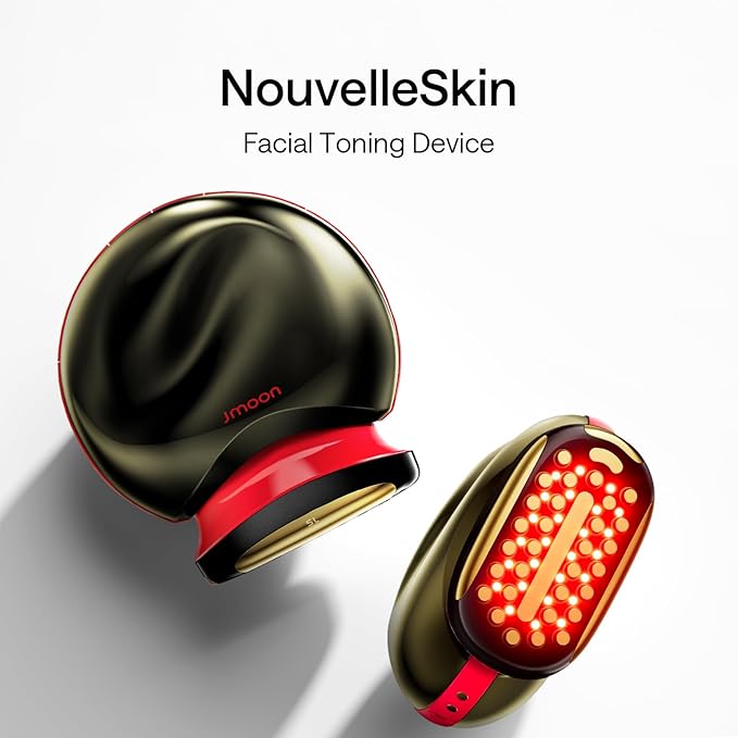 JMOON NouvelleSkin Facial Toning Device, FDA-Cleared Microcurrent Facial Device and Red Light Therapy for Face, 4 Modes & 5 Intensity Levels for Personalized Face Lift & Smoothing. M30U PR