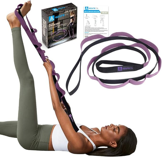 Premium Durable Stretch Straps with Loops, Stretching Strap for Physical Therapy, Multi-Loop Yoga Strap Fitness Exercise Strap for Yoga, Pilates, Dance, Flexibility&Exercise