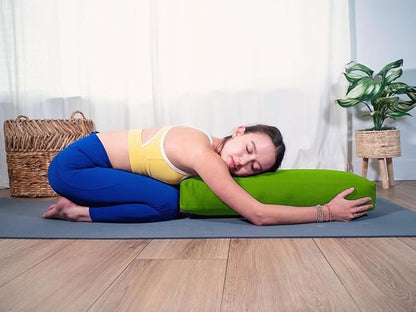 Sol Living Yoga Bolster Pillow Rectangular Meditation Cushion Cotton Meditation Accessories for Restorative Yoga Meditation Pillow Yoga Pillow Firm Body Pillow Bolster Pillow for Legs Removable Cover