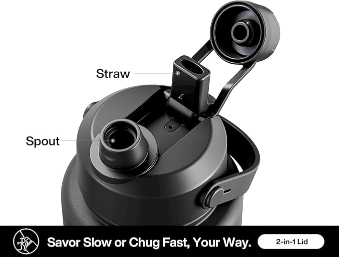 40 oz Insulated Water Bottle with 2-in-1 Straw and Spout Lid, Keep Cold 24H, Leak-Proof, BPA-Free, Double Wall Stainless Steel Water Bottle for Sports, Gym, Travel, and School (Butterfly Waltz)