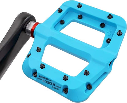 FOOKER MTB Pedals Mountain Bike Pedals 3 Bearing Non-Slip Lightweight Nylon Fiber Bicycle Platform Pedals for BMX MTB 9/16"