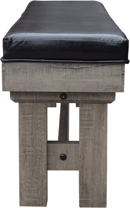 Hathaway Logan 7-ft Pool Table Combo Set with Benches - Rustic Gray with Blue Felt, Barnwood