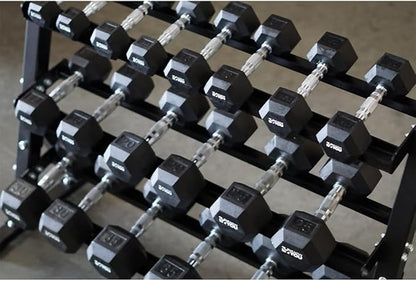 Rubber Hex Chrome Dumbbell Complete Package Set