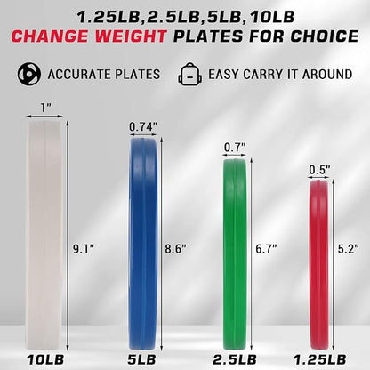 2 in Change Plates 1.25LB Pairs 2.5LB Pairs 5LB Pairs 10LB Pairs 17.5 LB 37.5 LB Set Fractional Weight Plates Set,Bumper plates for Gym Home,Rubber Coating & Steel