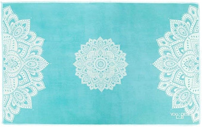 Yoga Design LAB | The Hand Towel | Premium Non Slip Hand Towel | Designed in Bali | Colorful Eco Printed + Quick Dry + Soft | Hot Yoga, Bikram, Ashtanga, Sport, Barre, Travel (Mandala Turquoise)
