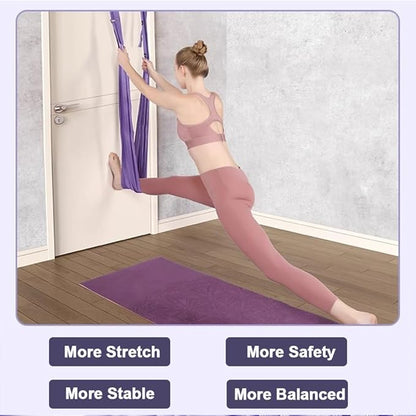 Dance Stretching Equipment - Yoga Strap, Backbend Training Yoga Stretching Rope with Door Anchor, Flexibility Trainer Stretching Equipment Assist Stretch Strap for Fitness Gymnastics Dance Aerial Yoga Ballet