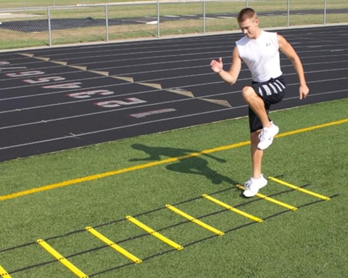 Dual Agility Training Ladder (15 feet Long Double Ladder) Flexible Rungs with Handles and Carrying Bag