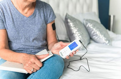 iReliev TENS Unit + EMS Muscle Stimulator Comes with 14 Therapy Modes, Premium Pain Relief and Recovery System, Rechargeable, Large Back Lit Display, Large and Small Electrode Pads