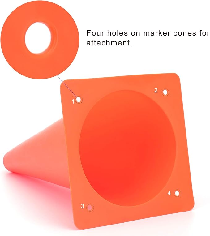 12 Inch Traffic Training Cones, Plastic Safety Parking Cones, Agility Field Marker Cones for Soccer Basketball Football Drills Training, Outdoor Sport Activity & Festive Events - 6 Colors