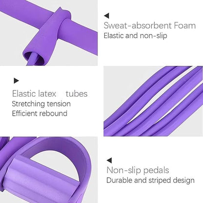 6 Tube Pedal Ankle Puller with 8 Shape Resistance Band, Fitness Resistance Bands for Women, Exercise Bands with Handles, Workout Bands for Abdomen, Waist, Leg, Hip