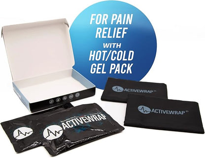 Ice Packs for Injuries Reusable, Hot Cold Packs for Pain Relief, First Aid & Injury Recovery. Includes 2 individual pack covers for use in ActiveWrap Knee,Shoulder & Back Ice Wraps Large, 7x 10 inches