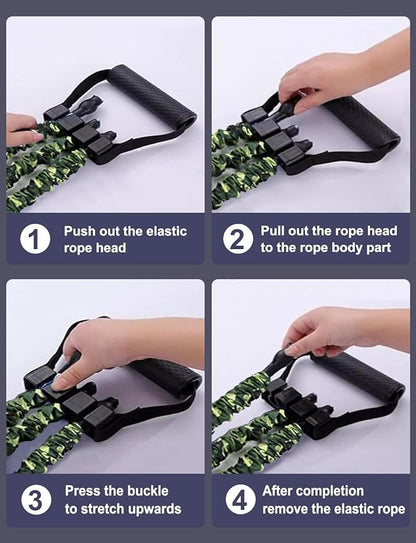 Natural Latex 3-Hole Resistance Stretcher,Chest Expander Stretch Bands for Men,2025 New 3-Way Natural Latex Resistance Band