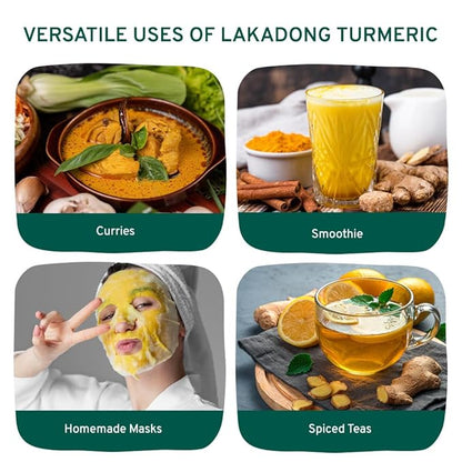 HANDPICK Lakadong High Curcumin Turmeric Powder (226g/ 8oz) Non GMO, Gluten Free, 100% Raw, Sourced from India, High Curcumin, Premium Quality, Packed in Resealable Ziplock Pouch