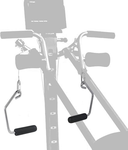 Open Ended Chrome Grip Handles for Total Gym Accessories - Compatible with Total Gym XLS, Supra, Electra, FIT - Replacement Parts