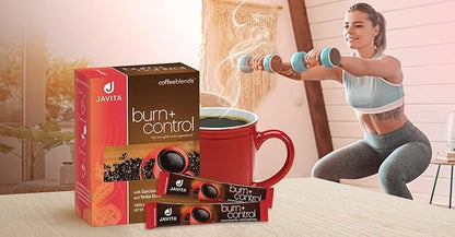 Javita Burn + Control Instant Coffee, Weight Management Herbs: Garcinia Cambogia & Yerba Mate, Slimming Coffee with Help of Exercise, Keto, Dieters Drink, 2 box / 24 (4.55g Sticks), 48 Count