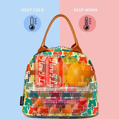 FlowFly Insulated Lunch Cooler Bag - Tote Bag Organizer for Women/Men, Bear