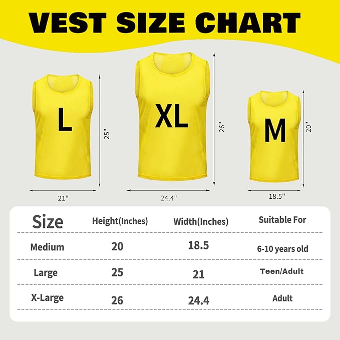 12/24/48PCS Pinnies Youth Team Pennies for Sports Kids and Scrimmage Vests for Soccer Basketball Jersey Practice