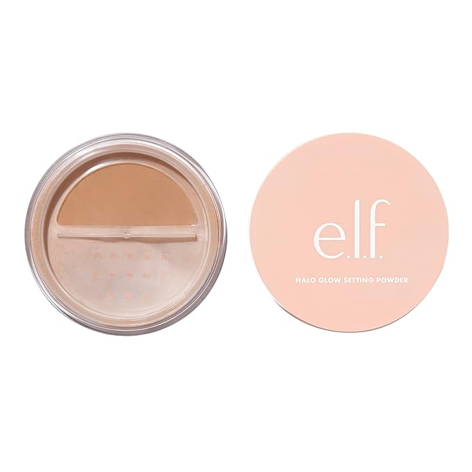 e.l.f. Halo Glow Setting Powder, Smooths The Look Of Pores & Fine Lines, Creates An Airbrushed Finish, Vegan & Cruelty-Free, Medium Beige