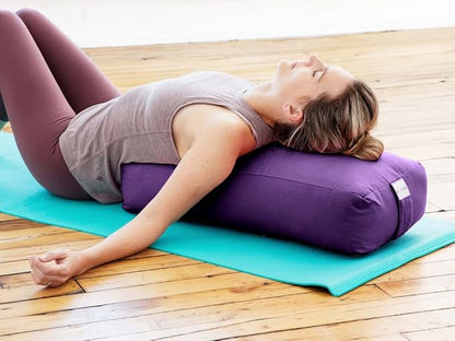Sol Living Yoga Bolster Pillow Rectangular Meditation Cushion Cotton Meditation Accessories for Restorative Yoga Meditation Pillow Yoga Pillow Firm Body Pillow Bolster Pillow for Legs Removable Cover