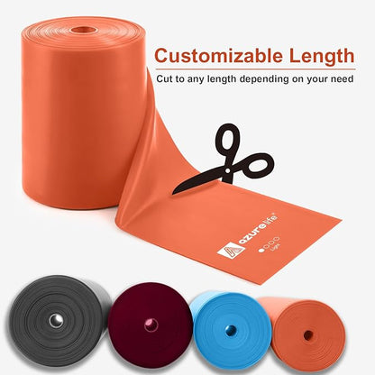 Professional 8 Yards Bulk Resistance Bands Rolls or 5,6,7 ft. Long Non-Latex Elastic Exercise Bands, Stretch Bands for PT, Yoga, Pilates, Rehab, at-Home or The Gym Workouts