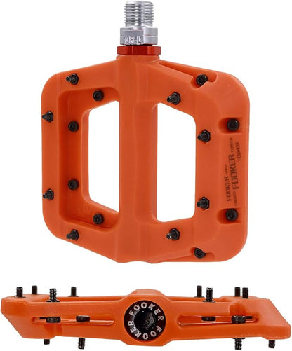 FOOKER MTB Pedals Mountain Bike Pedals 3 Bearing Non-Slip Lightweight Nylon Fiber Bicycle Platform Pedals for BMX MTB 9/16"
