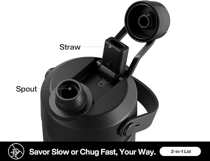 26 oz National Parks Water Bottle with Waterproof Stickers: 2-in-1 Straw Spout Lid, Keep Cold 24H, Leakproof, Car CupHolder Friendly, Insulated Stainless Steel Cup for Travel, Sports, School (Black)