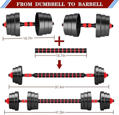 Adjustable-Dumbbells-Sets,Free Weights-Dumbbells Set of 2 Convertible To Barbell A Pair of Lightweight for Home Gym,Women and Men Equipment