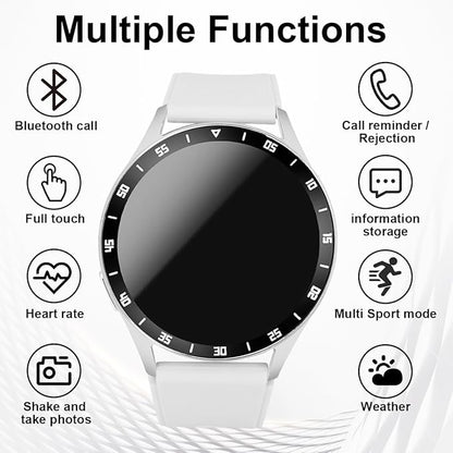 2 in 1 Smart Watch with Earbuds, 1.39 Inch Round Fitness Watch, Bluetooth Watch with Step, Calories, Tracker with Blood Oxygen Heart Rate Sleep Monitor for iOS & Android (White)