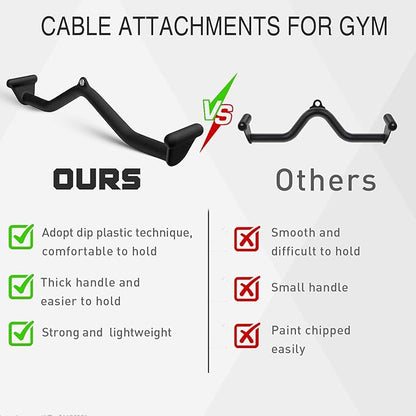 Lat Pulldown Bar - T Bar Row & Tricep Attachment for Home Gym Exercise