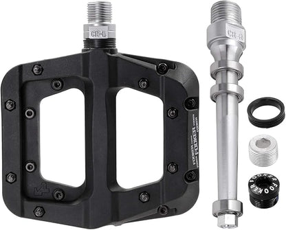 FOOKER MTB Pedals Mountain Bike Pedals 3 Bearing Non-Slip Lightweight Nylon Fiber Bicycle Platform Pedals for BMX MTB 9/16"