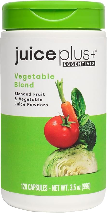 Juice Plus+ Vegetable Blend: with Broccoli, Parsley, Tomato & More - Plant-Based, Vegan, Gluten-Free, Non-GMO, Kosher - for Heart, Immune, Cognitive & Skin Health - 1 Bottle (60 Servings)